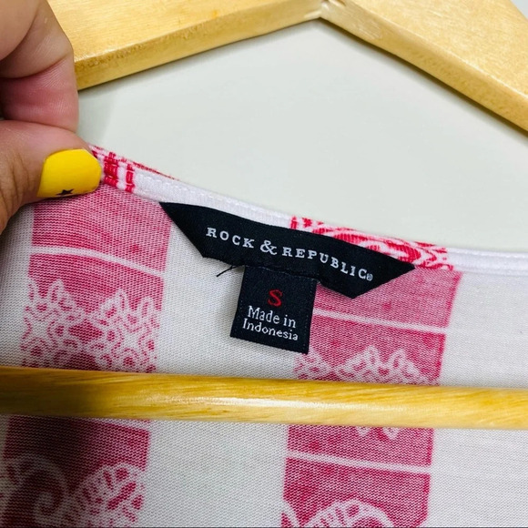 Rock & Republic Patchwork Paisley Stars And Stripes Top Size Small America USA - Picture 3 of 8